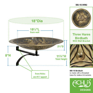 Three Hares Birdbath Birdbath