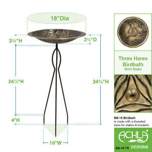 Three Hares Birdbath Birdbath