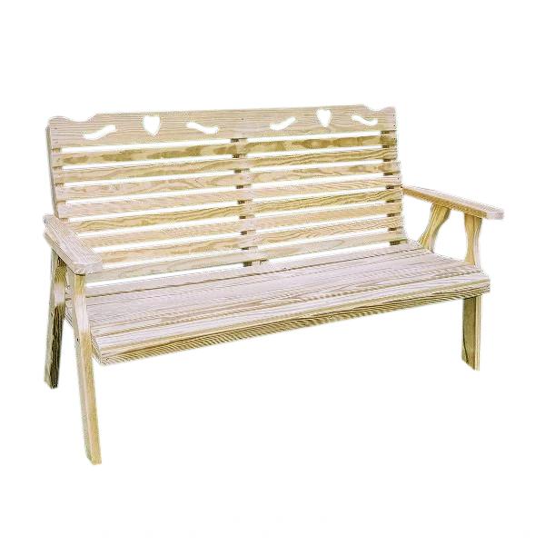 Treated Pine Crossback with Heart Garden Bench