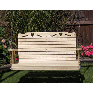 Treated Pine Crossback with Heart Porch Swing