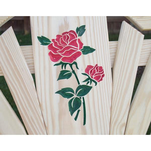 Treated Pine Fanback Rocking Chair w/Rose Design Rocking Chairs