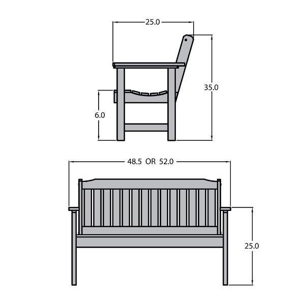 USA Lehigh Synthetic Wood Garden Bench Garden Bench
