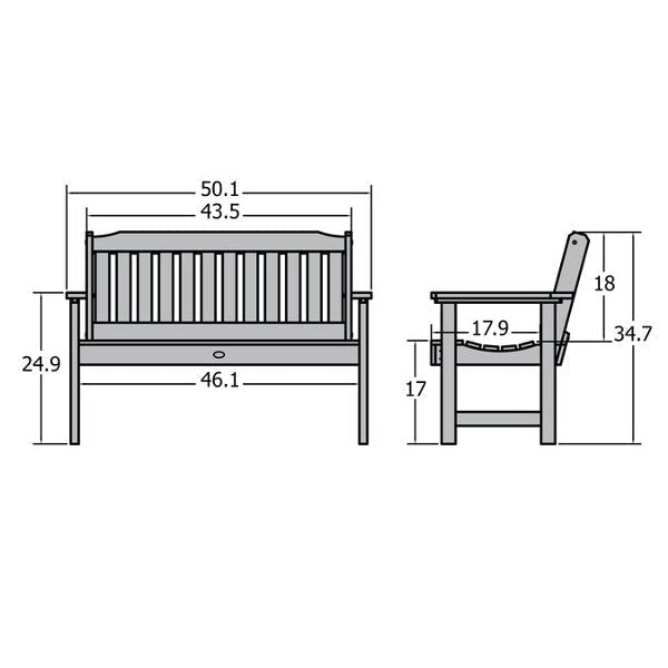 USA Lehigh Synthetic Wood Garden Bench Garden Bench
