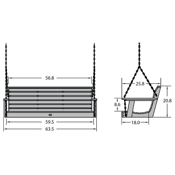 USA Weatherly Porch Swing Porch Swing