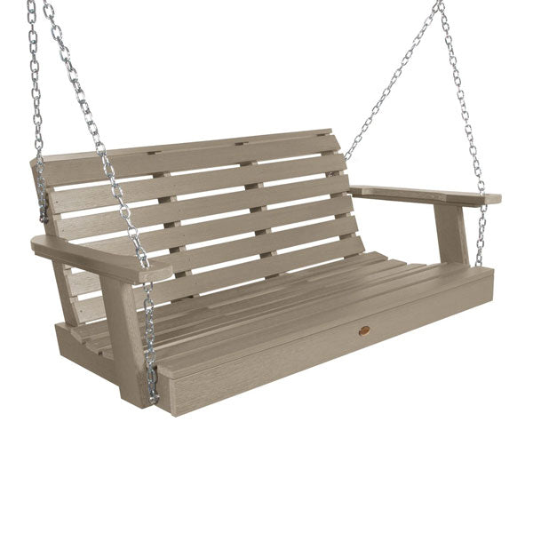 USA Weatherly Porch Swing Porch Swing 4ft Wide Swing / Woodland Brown