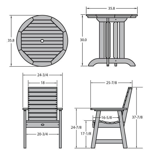 Weatherly 3pc Round Dining Height Table Set Dining Table