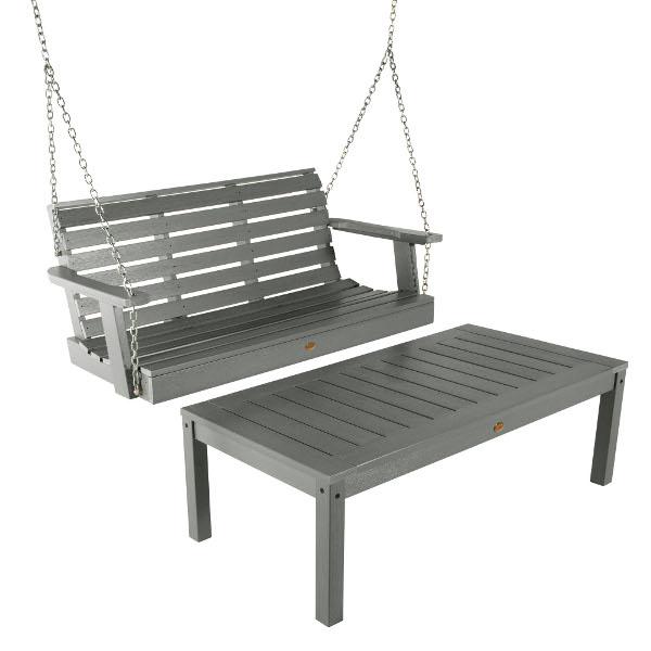 Weatherly 4ft Swing and Coffee Table Swing &amp; Coffee Table Coastal Teak