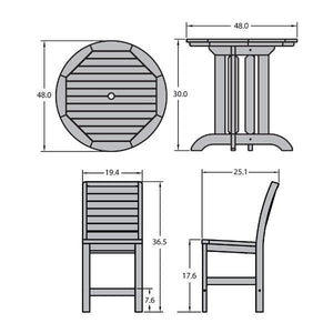 Weatherly 5pc Round Dining Height Table Set Dining Set