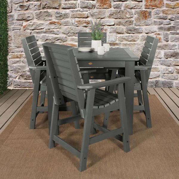 Weatherly 5pc Square Counter Height Outdoor Dining Set Dining Set