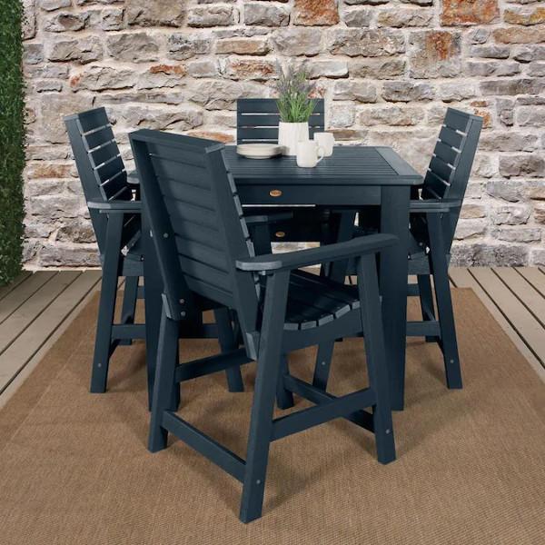 Weatherly 5pc Square Counter Height Outdoor Dining Set Dining Set