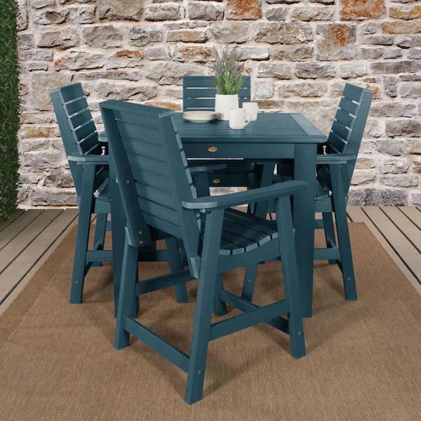 Weatherly 5pc Square Counter Height Outdoor Dining Set Dining Set