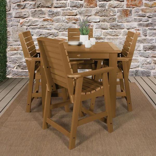 Weatherly 5pc Square Counter Height Outdoor Dining Set Dining Set