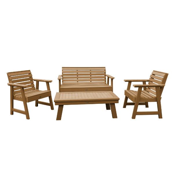 Weatherly Garden Bench and Chairs Conversation Set Conversation Set