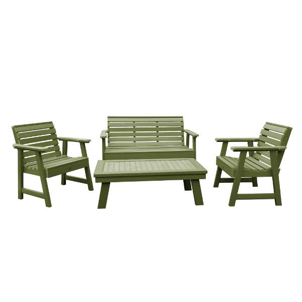 Weatherly Garden Bench and Chairs Conversation Set Conversation Set Dried Sage