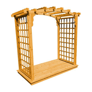 Western Red Cedar Cambridge Arbor & Deck Porch Swing Stand 6ft / Natural Stain