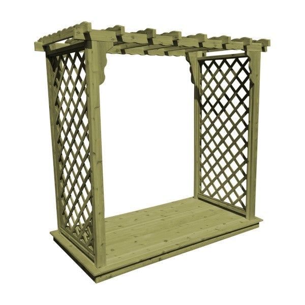 Western Red Cedar Covington Arbor &amp; Deck Porch Swing Stand 6ft / Linden Leaf Stain