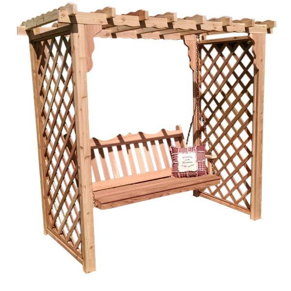 Western Red Cedar Covington Arbor &amp; Swing Porch Swing