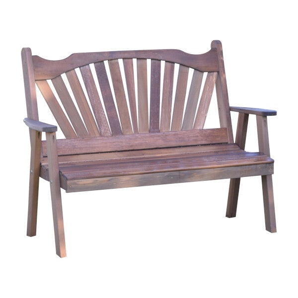Western Red Cedar Fanback Garden Bench Garden Bench 4ft / Mushroom Stain