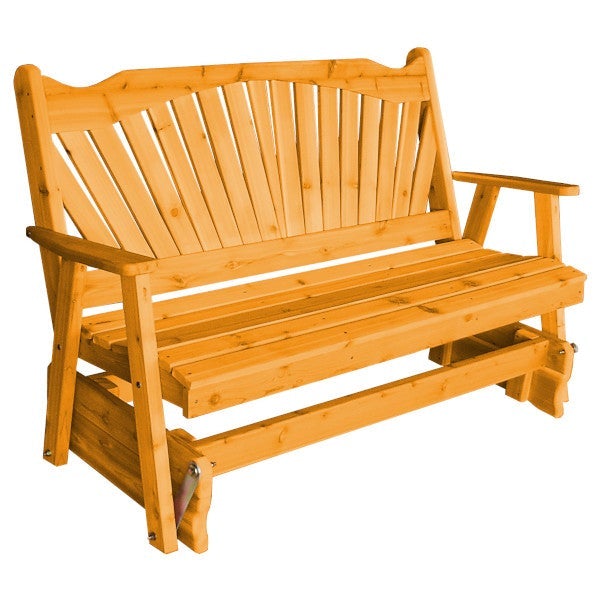Western Red Cedar Fanback Glider Outdoor Glider 5ft / Natural Stain