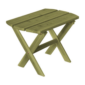 Western Red Cedar Folding Oval End Table Outdoor Table Linden Leaf Stain