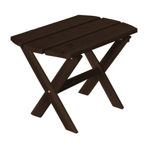 Western Red Cedar Folding Oval End Table Outdoor Table Walnut Stain