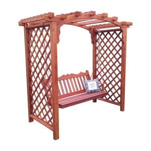 Western Red Cedar Jamesport Arbor & Swing Porch Swing 6ft / Redwood Stain