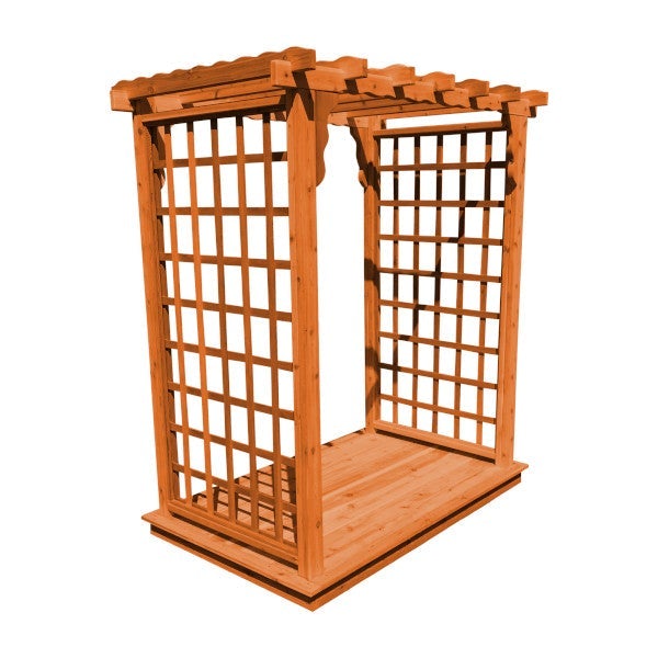 Western Red Cedar Lexington Arbor with Deck Porch Swing Stand 5ft / Cedar Stain