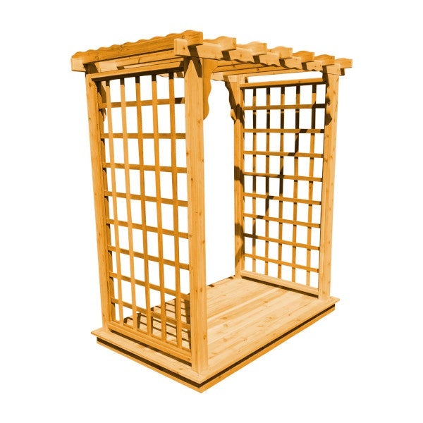 Western Red Cedar Lexington Arbor with Deck Porch Swing Stand 5ft / Natural Stain