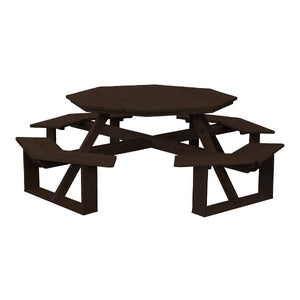 Western Red Cedar Octagon Walk-In Table Picnic Table Walnut Stain / Without Umbrella Hole