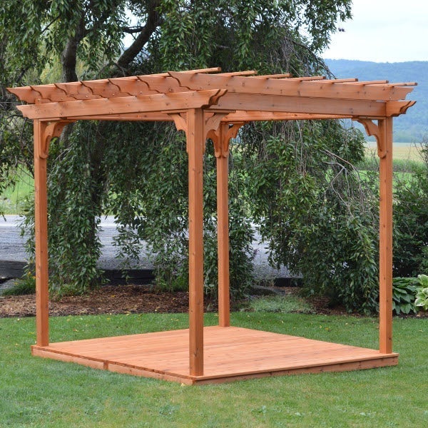 Western Red Cedar Pergola with Deck &amp; Swing Hangers Pergola
