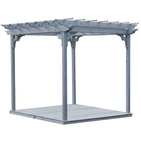 Western Red Cedar Pergola with Deck &amp; Swing Hangers Pergola 8'x8' / Gray Stain