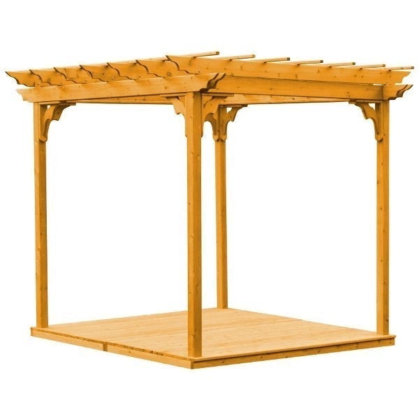 Western Red Cedar Pergola with Deck &amp; Swing Hangers Pergola 8'x8' / Natural Stain