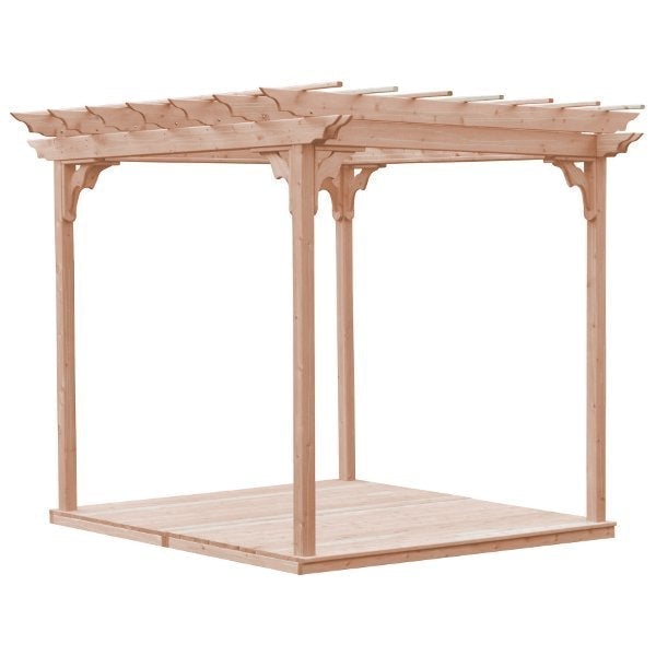 Western Red Cedar Pergola with Deck &amp; Swing Hangers Pergola 8'x8' / Unfinished