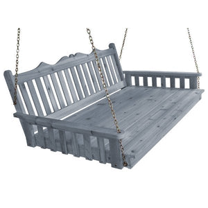 Western Red Cedar Royal English Garden Swingbed Porch Swing Bed 6ft / Gray Stain