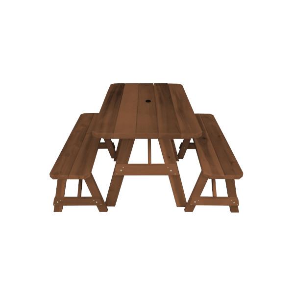 Western Red Cedar Traditional Picnic Table with 2 Benches - The Charming Bench Company
