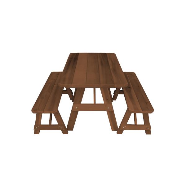 Western Red Cedar Traditional Picnic Table with 2 Benches - The Charming Bench Company
