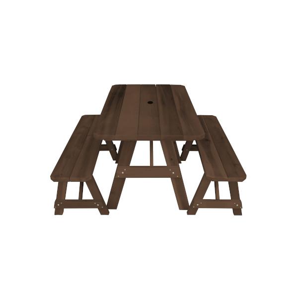 Western Red Cedar Traditional Picnic Table with 2 Benches - The Charming Bench Company
