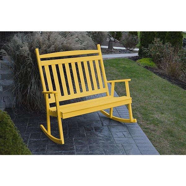Yellow Pine Double Classic Porch Rocker - The Charming Bench Company