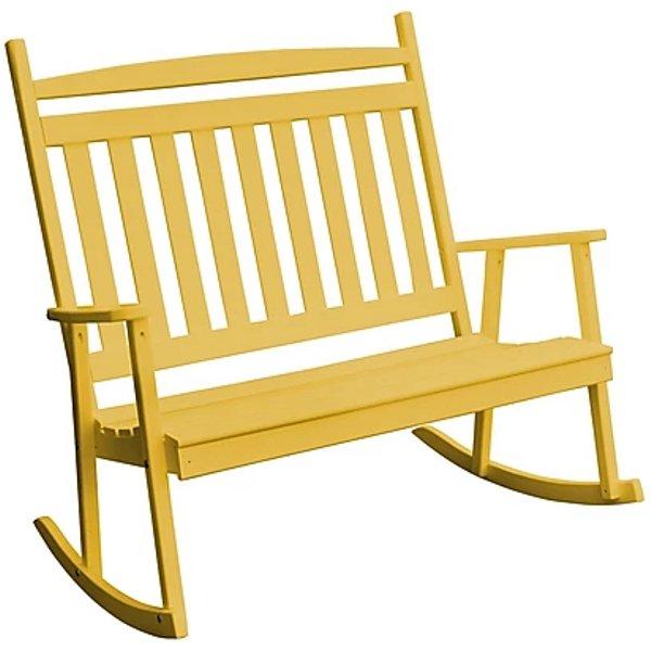 Yellow Pine Double Classic Porch Rocker - The Charming Bench Company