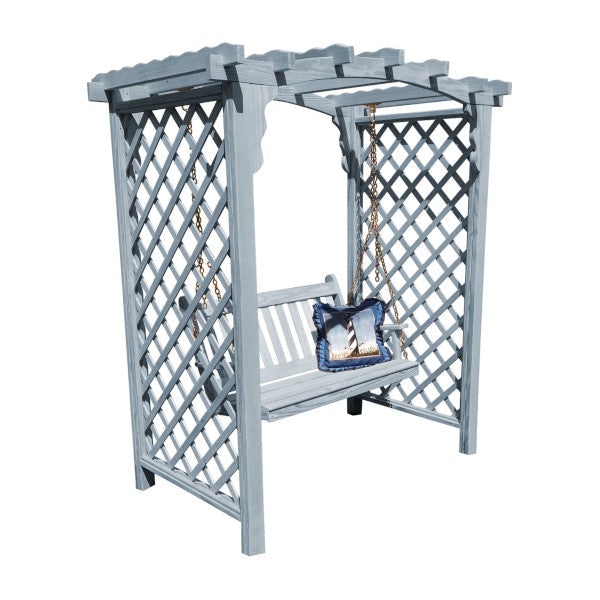 Yellow Pine Jamesport Arbor &amp; Swing Porch Swing 5ft / Gray Stain