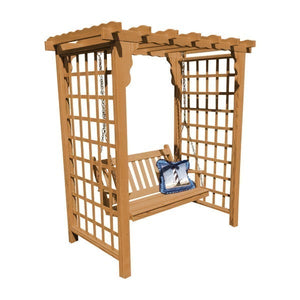 Yellow Pine Lexington Arbor & Swing Porch Swing 5ft / Oak Stain