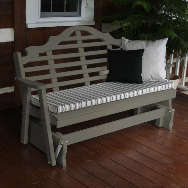 Yellow Pine Marlboro Glider Outdoor Glider 5ft / Olive Gray Paint