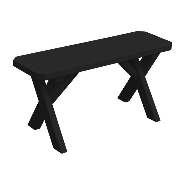Yellow Pine Picnic Crossleg Bench Picnic Bench 3ft / Black Paint