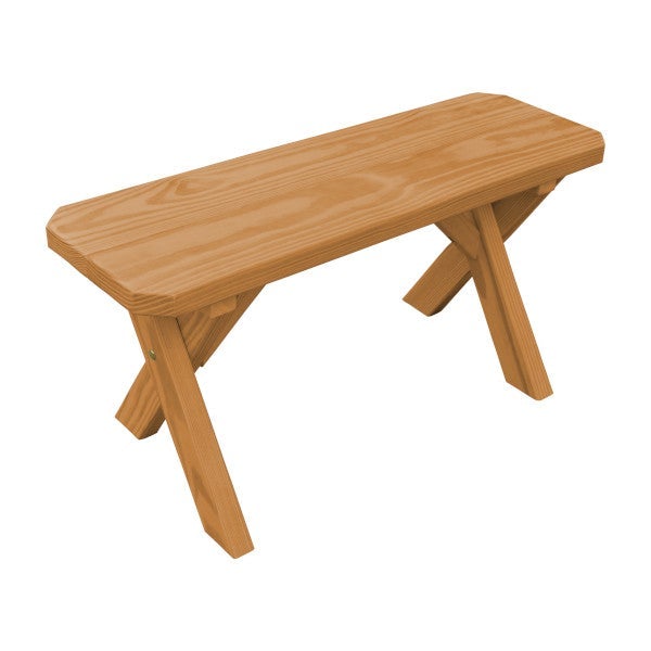 Yellow Pine Picnic Crossleg Bench Picnic Bench 3ft / Oak Stain