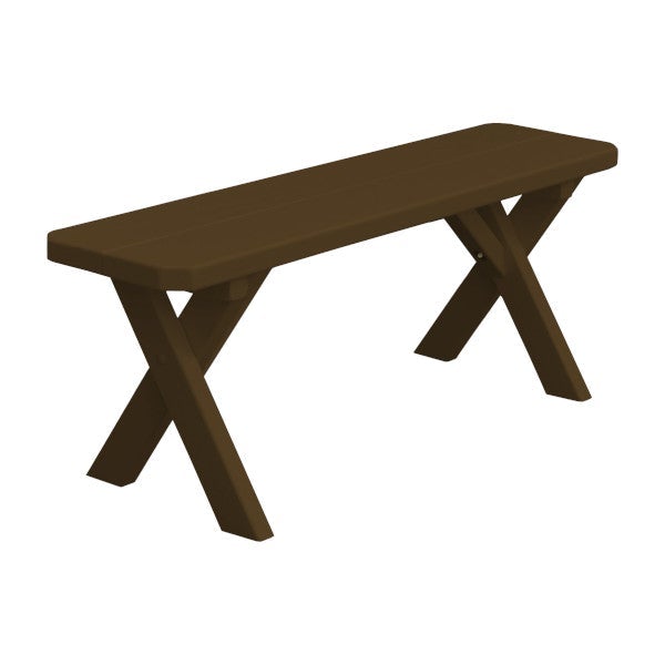 Yellow Pine Picnic Crossleg Bench Picnic Bench 4ft / Coffee Paint