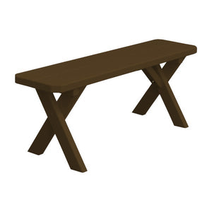 Yellow Pine Picnic Crossleg Bench Picnic Bench 4ft / Coffee Paint
