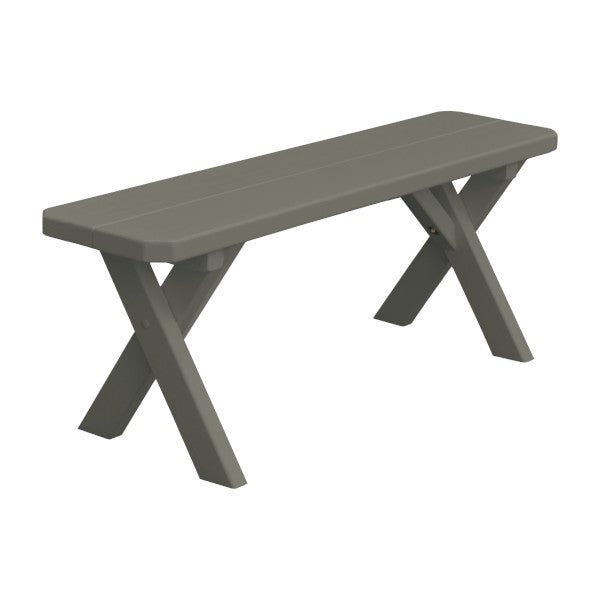 Yellow Pine Picnic Crossleg Bench Picnic Bench 4ft / Olive Gray Paint