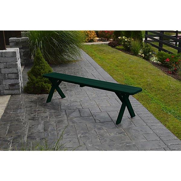 A &amp; L Furniture Yellow Pine Crossleg Bench Size 5ft, 6ft, 8ft Picnic Bench 5ft / Unfinished