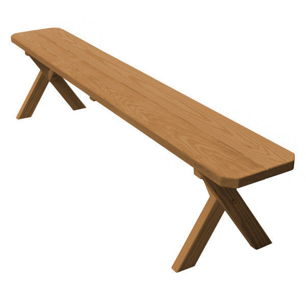 Yellow Pine Picnic Crossleg Bench Size 5ft, 6ft, 8ft Picnic Bench 6ft / Oak Stain