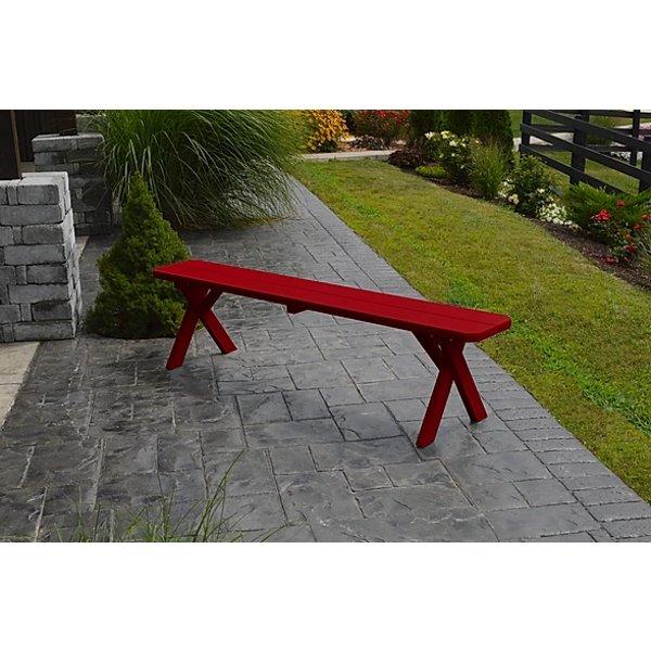 A &amp; L Furniture Yellow Pine Crossleg Bench Size 5ft, 6ft, 8ft Picnic Bench 5ft / Unfinished